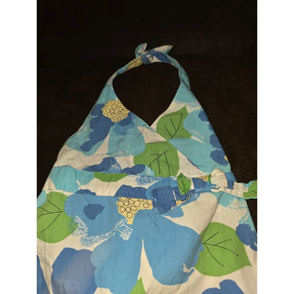 Gymboree vintage pool‎ party floral halter dress size 6 12 months